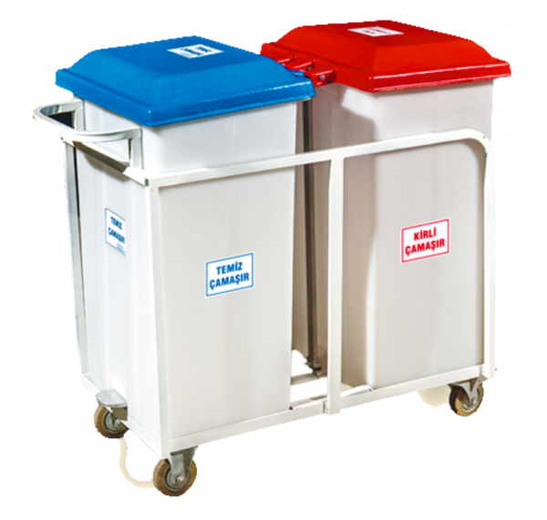 220 Litre Kirli Temiz Çamaşır Taşıma Arabası